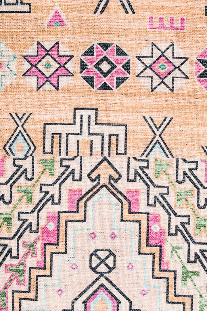 Miss Amara Zelda Cream Multi-Colour Abstract Tribal PET Rug