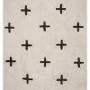 Miss Amara Zelia Black And Ivory Minimal Washable Berber Rug