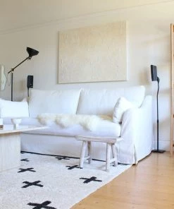 Miss Amara Zelia Black And Ivory Minimal Washable Berber Rug