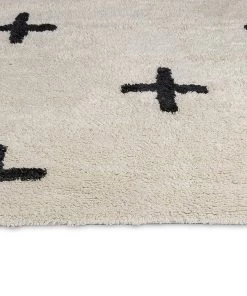 Miss Amara Zelia Black And Ivory Minimal Washable Berber Rug