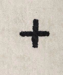 Miss Amara Zelia Black And Ivory Minimal Washable Berber Rug