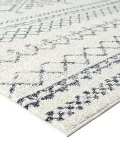 Miss Amara Zita Dark Grey And Ivory Diamond Tribal Rug