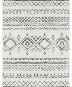 Miss Amara Zita Dark Grey And Ivory Diamond Tribal Rug