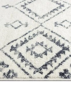 Miss Amara Zita Dark Grey And Ivory Diamond Tribal Rug