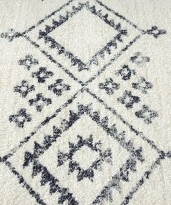 Miss Amara Zita Dark Grey And Ivory Diamond Tribal Rug