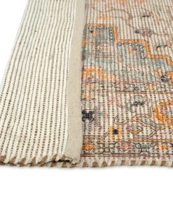 Miss Amara Zola Blue Orange And Yellow Floral Distressed Rug