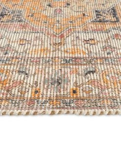 Miss Amara Zola Blue Orange And Yellow Floral Distressed Rug