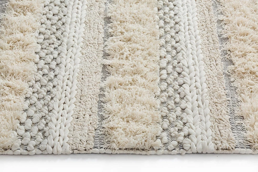 Miss Amara All Rugs Zoya Tribal Ivory Shag Rug