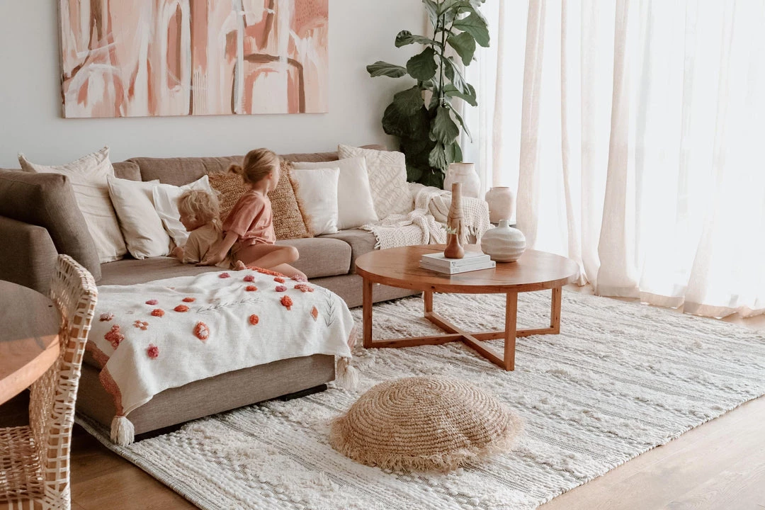 Miss Amara All Rugs Zoya Tribal Ivory Shag Rug